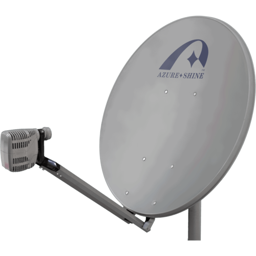 Azure Shine's120cm Ku-band satellite dish, compatible with all major transceivers, is tailored for extensive reach in satellite operations.