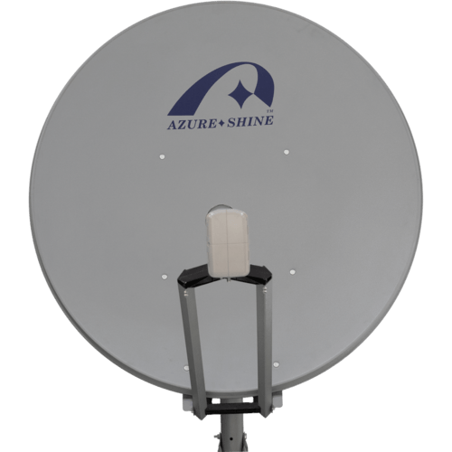 Exceptionally sturdy Azure Shine 120cm Ka-band antenna, maintains consistent performance during severe weather.